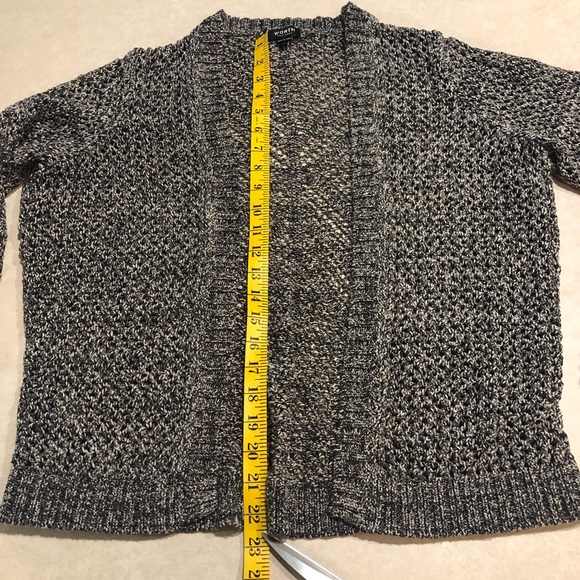 ⭐️ WORTH Open Weave Knit Open front Cardigan Black & White Size: EXTRA LARGE - Picture 12 of 13